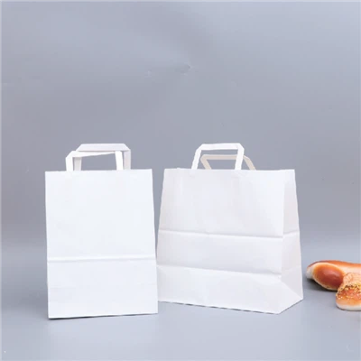 Biała, papierowa torba do pakowania żywności